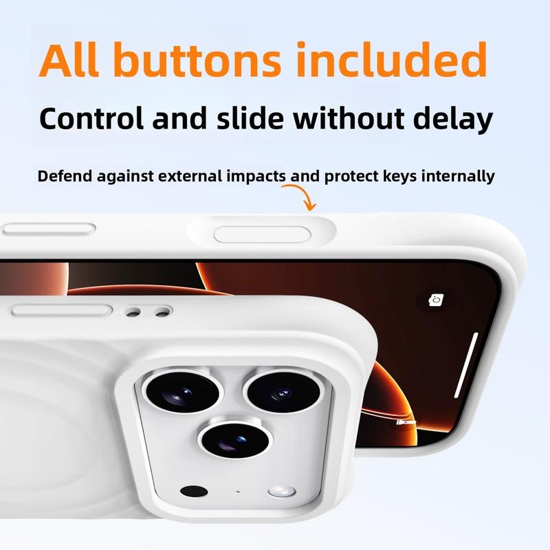 Silikonové pouzdro s efektem vlnky pro Magsafe bezdrátové nabíjení, magnetické pouzdro na telefon pro iPhone Air 17 16 15 14 Pro Max, měkké nárazuvzdorné kryt