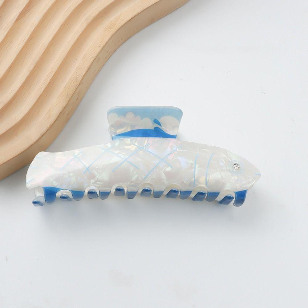 Whale Dolphin Hair Clip Blue Sea Creature Animal Hair Claw Creative   Girl