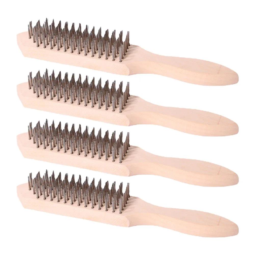 Carbon Steel Wire Brush Heavy Duty Wire Brush For Home Use Comfortable To Use Non-Slip Grip For Cleaning Grills