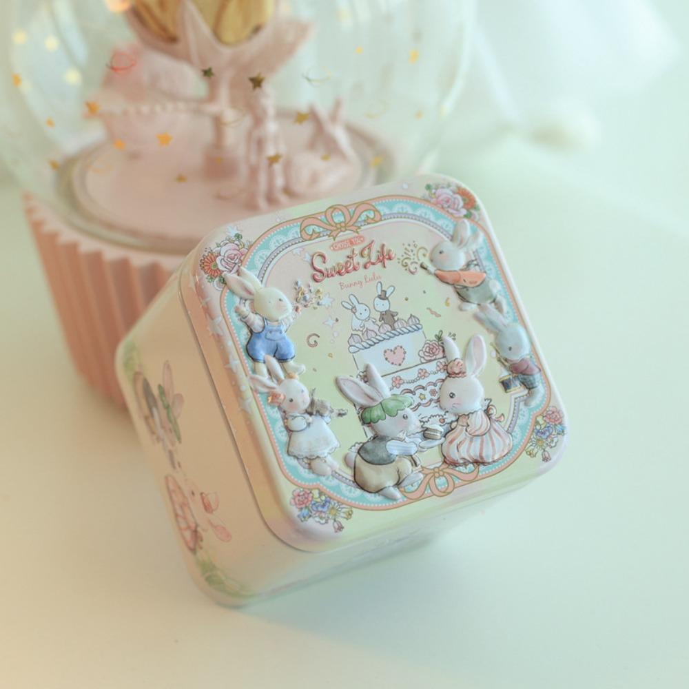 Embossment Easter Bunny Printing Tin Tinplate Easter Gift Tins Easter Candy Box  Wedding Gift