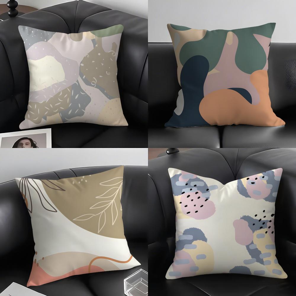 Morandi Color Pattern INS Cushion Cover Pillowcase Ultra Soft Skin Friendly Fabric Cloud Like Comfort Concealed Zipper