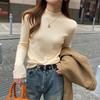 Fashion Casual Semi-turtleneck Knitted Sweater Women's Autumn and Winter Bottoming Shirt New Elegant Casual Simple Slim Fit Solid Long Sleeved Top