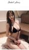 Sexy Cosplay Ultra Small Top and Bottom Set Babydoll Lingerie Separate Leotard Cute String Panties Swimsuit Ultra Thin Triangle Bikini Mini Bra