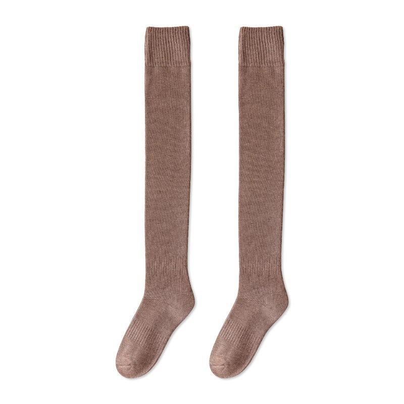 Knee-high Socks for Women, Autumn and Winter, Plush and Thickened Calf Socks, Winter Long Leg Solid Color Knee Protection Socks
