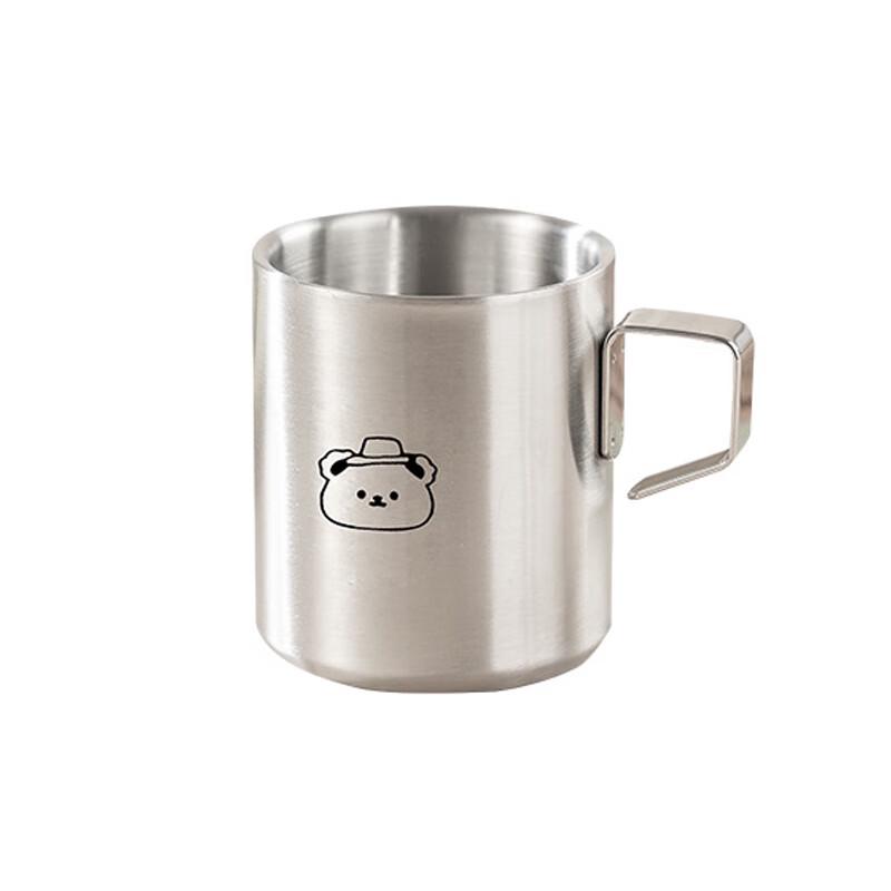 Fuxing Stainless Steel Double-Layer Cartoon Milk/Coffee Cups (2-Pack)