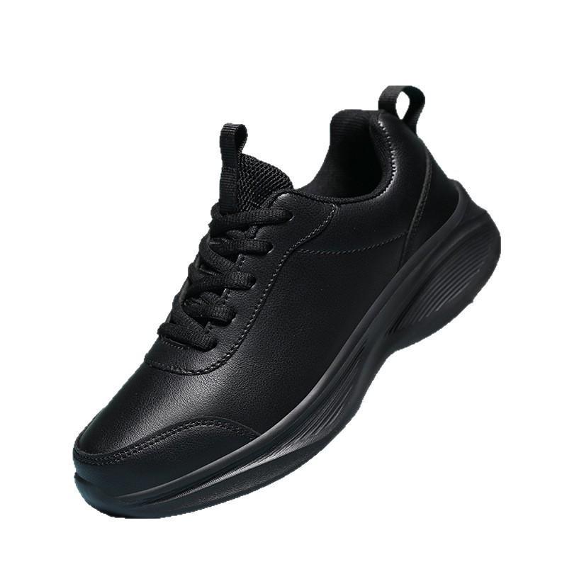 Jesienne, całkowicie czarne buty sportowe, wodoodporne i antypoślizgowe buty dla mamy, lekkie, miękkopodstawne buty codzienne, duży rozmiar.