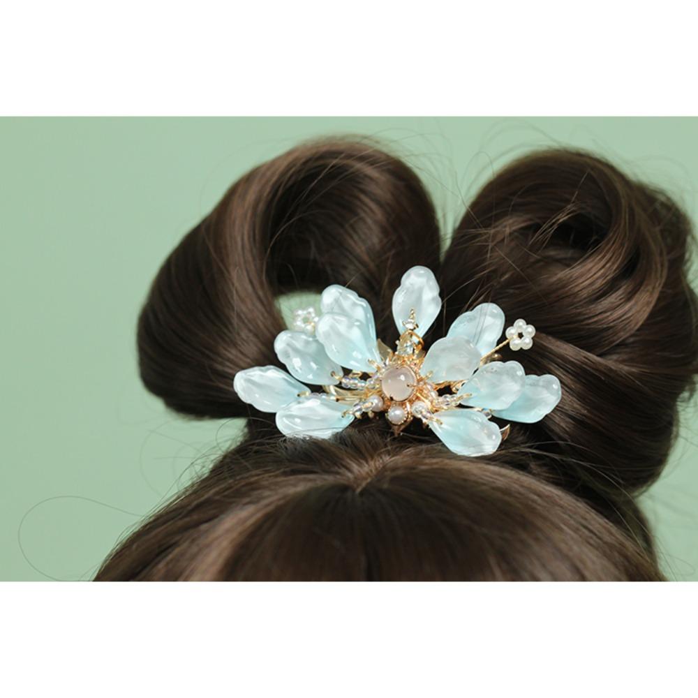 Světle modře glazovaná korunka do vlasů se zachováním měděné barvy, elegantní klasické pokrývky hlavy Hanfu, dynastie Song a dynastie Ming