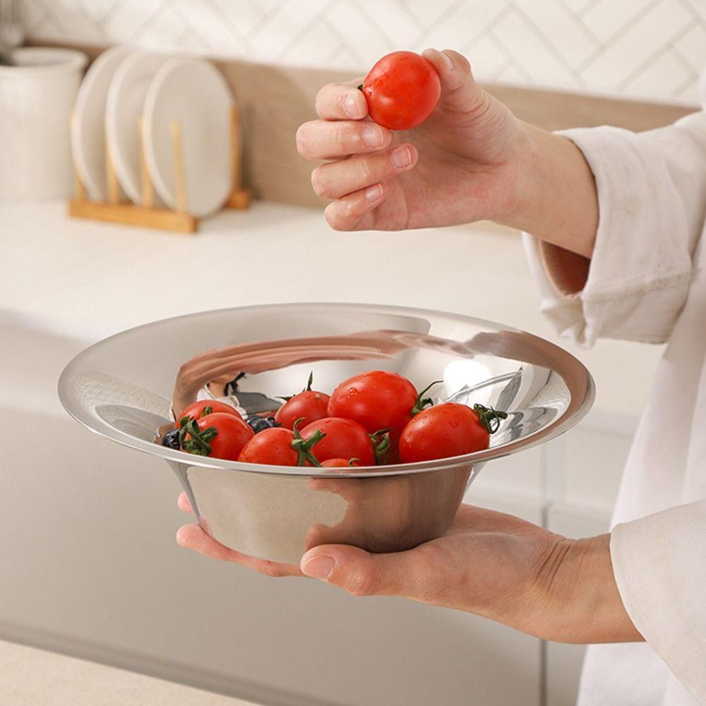 304 Stainless Steel Fruit Plate Rust-Proof Serving Dishes Premium Salad Bowl  Hotel Use