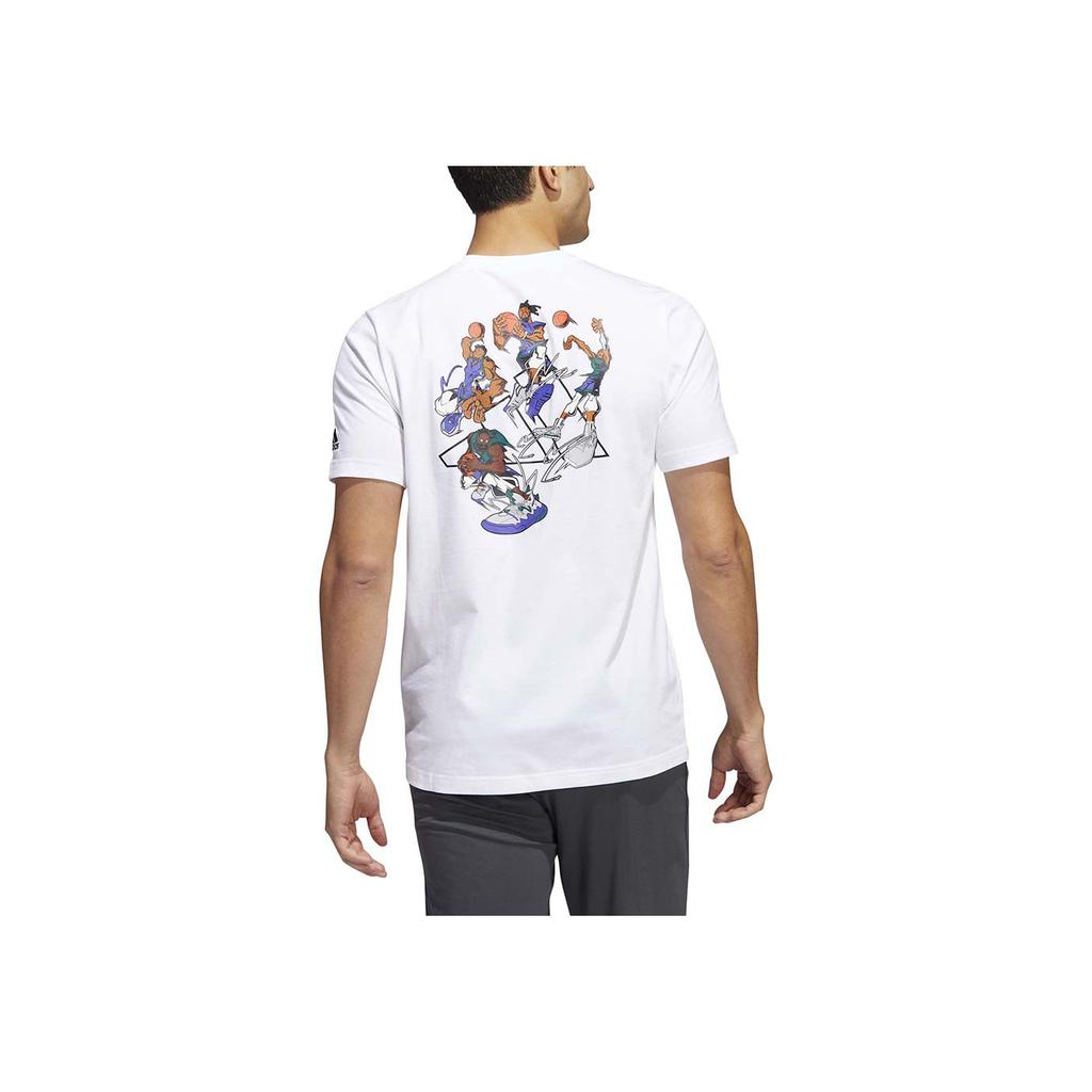 Adidas Logo Print Round Neck Short Sleeve T-Shirt Men Tops White HI5547