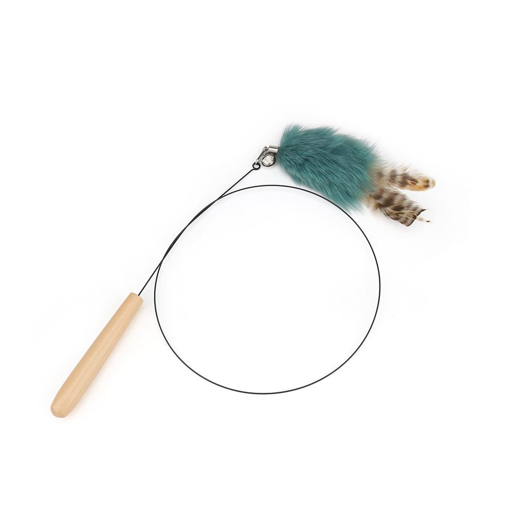 3pcs Random Color Feather Replacement Accessories Funny Cat Stick Rod Teaser Small Bell Plush Pet Toy