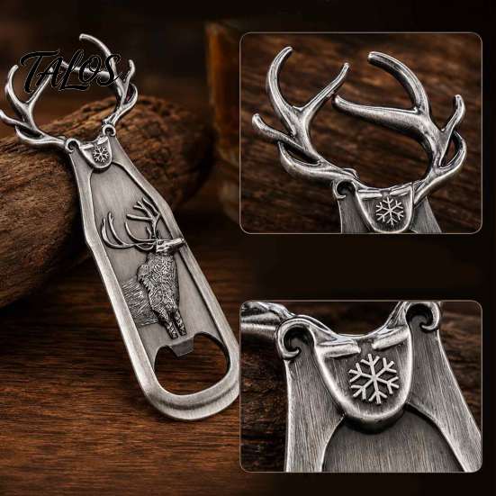 Decorative Elk Design Opener Antler Bottle Opener, Heavy Duty Metal Retro Beer Vintage Style Party Favor Gifts Cap Remover for Home Bar, Artistic