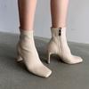 Temperament small fragrant style side zipper sleeve comfortable fashion boots new fine heel versatile personality retro Martin boots