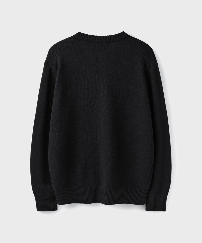 Branded After Round Crop Cardigan [Black]