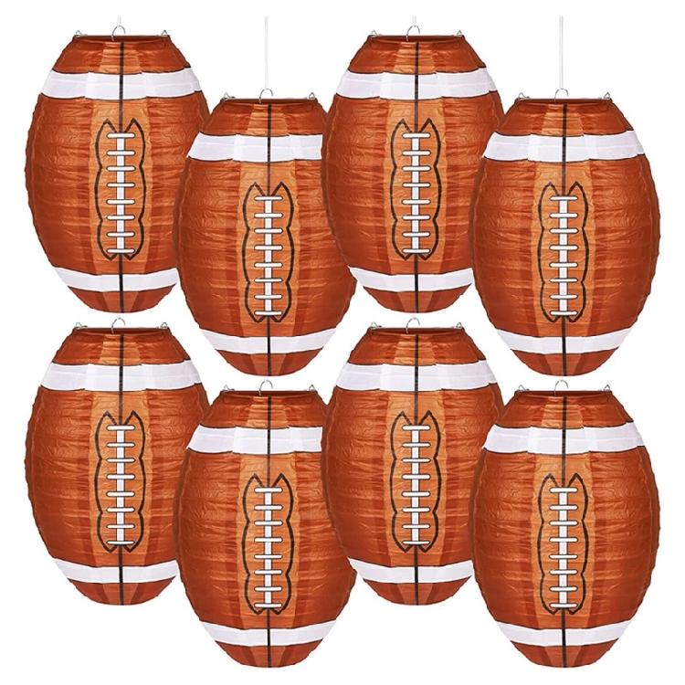8Pieces Multifunctional Football Themed Paper Lanterns Accessory Great For Festivals And Football Themed Celebration