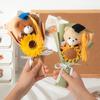 Dr.Bear Graduation Crochet Flower Bouquet Artificial Sunflower Hand Knitted Bouquets with Gift Bag Students Graduation Gift