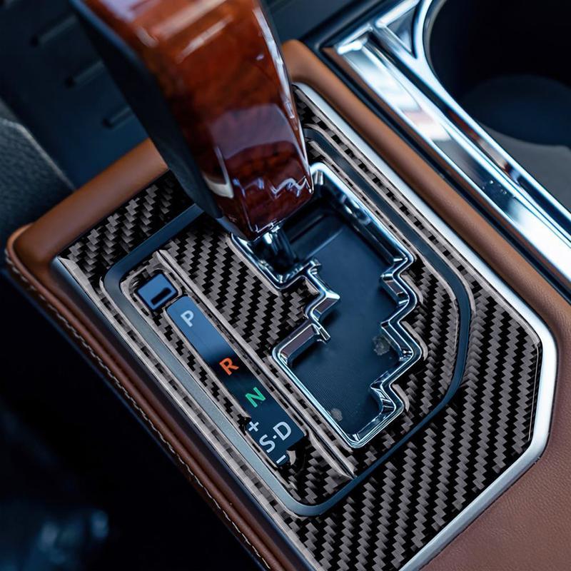 

Gear Shift Console Panel Cover Sticker Fit for Toyota Tundra 2014 2015 2016 2017 2018 Black Carbon Fiber