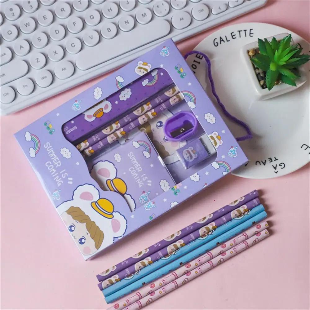 6pcs/Set Children'S Stationery Set Gift Box Kindergarten Prize Gift Christmas New Year Gifts Student Back To School Supplies
