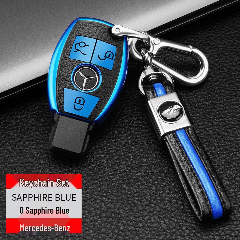 Mercedes-Benz Car Key Shell TPU Cover for CLA200, GLC260, C260L, GLA, C300 - Electroplated with Buckle (Female Design)