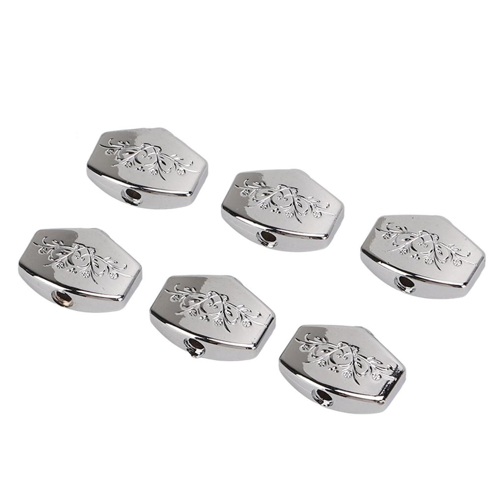 6Pcs Guitar Tuning Peg Tuners Button Machine Head Replacement Buttons Knob Metal Carved Big Square