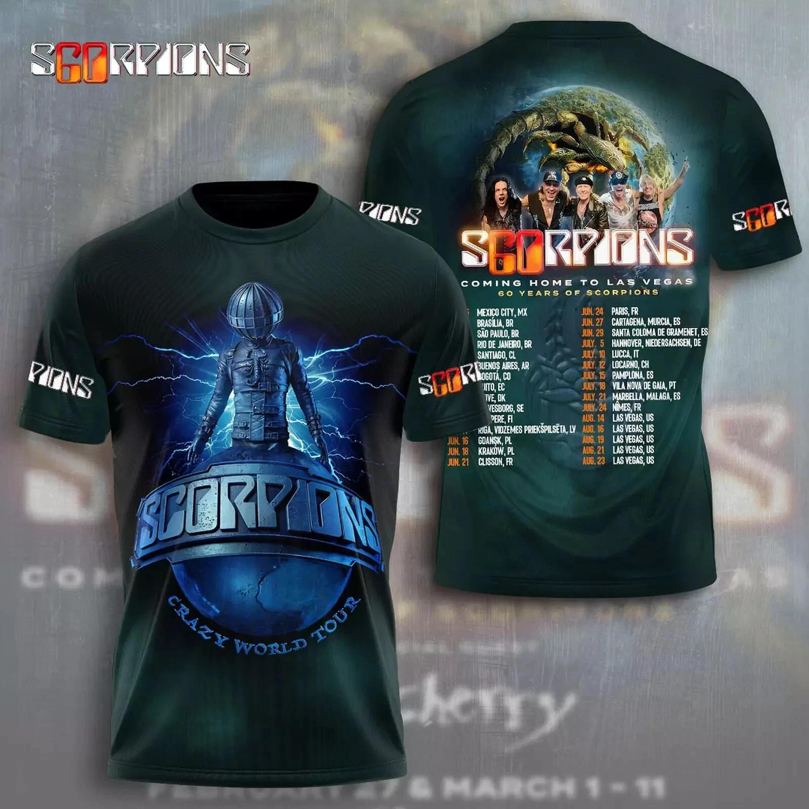 Scorpions Band 3D Tshirt Crazy World Tour 2026 Coming Home To Las Vegas L