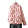 Giacca Trapuntata Ricamata Stile Cinese Donna Retro Collo Rialzato Leggera Calda Imbottita in Cotone Cappotto G208