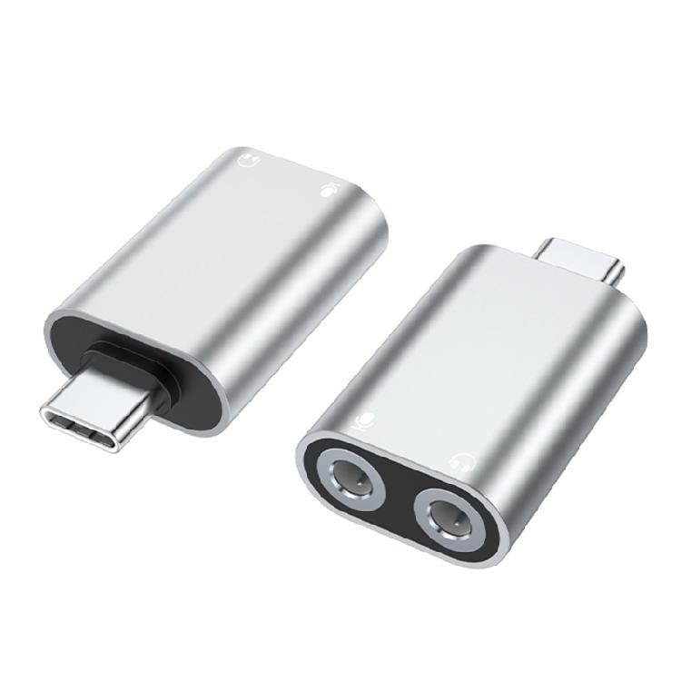 Double 3.5mm Headphone Adapter, USB C Double Headphone Splitter Type C To Auxiliary Female Port External Sound Card