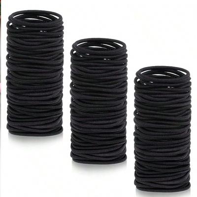 98/200pcs Black Elastic Hair Ties for Women Girls Hair Ropes Solid Color Ponytail Holders Simple Durable Girl Hair Accessoires