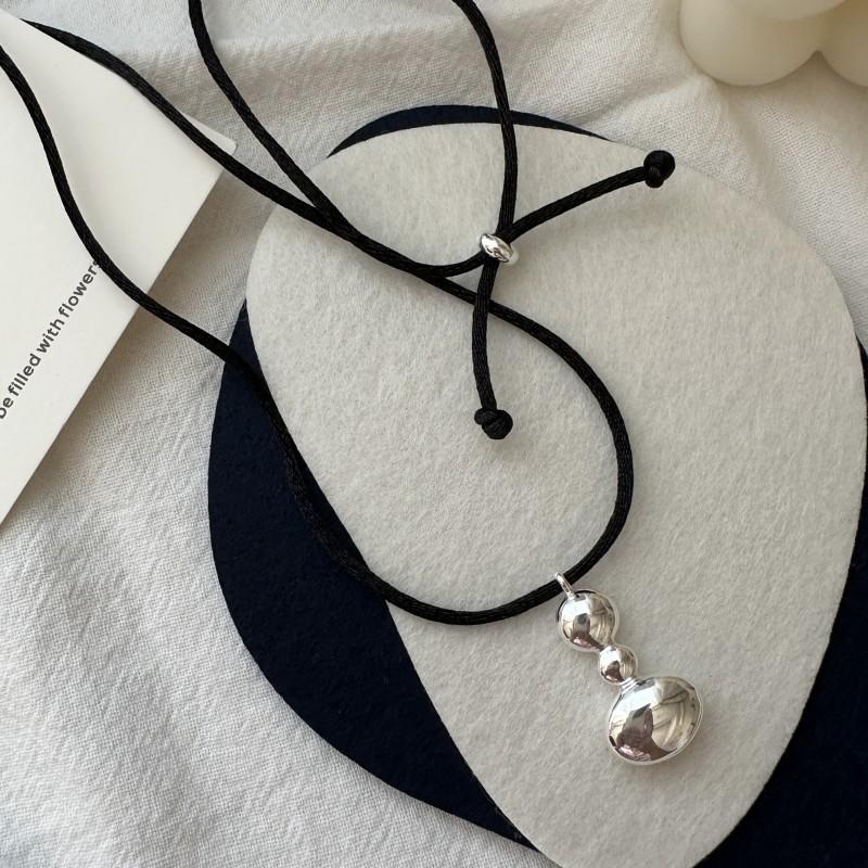 Hypoallergenic 925 Sterling Silver Sweater Rope Chain 925 Sterling Silver Pendant Necklace for Women Length:74cm