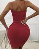 2025 Europäisches & Amerikanisches Sexy V-Ausschnitt Sommer Bodycon Trägerkleid für Frauen