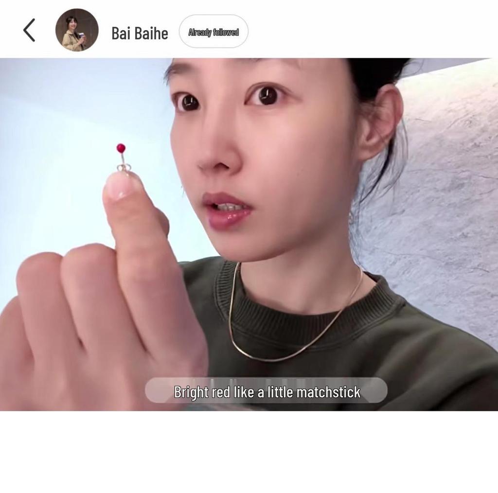 Bai Baihe Minimalist Enamel Matchstick Earrings In 925 Silver