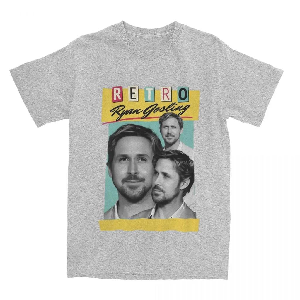 Herren Damen T-Shirt Vintage Ryan Gosling Sachen Lustig 100% Baumwolle Kurzarm Retro T-Shirt Rundhals Oberteile Grafisch Bedruckt