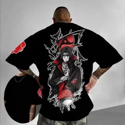 Men's and Women's Casual T-shirts with Summer Manga Patterns and Loose Streetwear