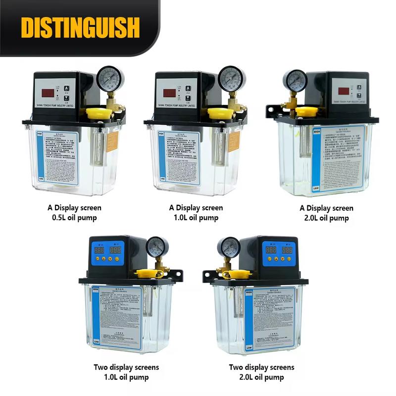 1L 2L Lubricant Pump Automatic Lubricating Oil Pump with Pressure Gauge CNC Electromagnetic Lubrication Pump Lubricator