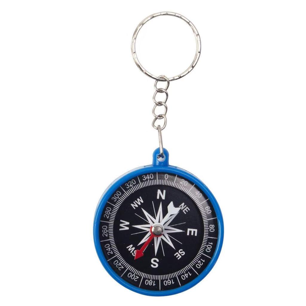 Colorful Plastic Compass Keychain for Kids' Science Experiments and Outdoor Learning