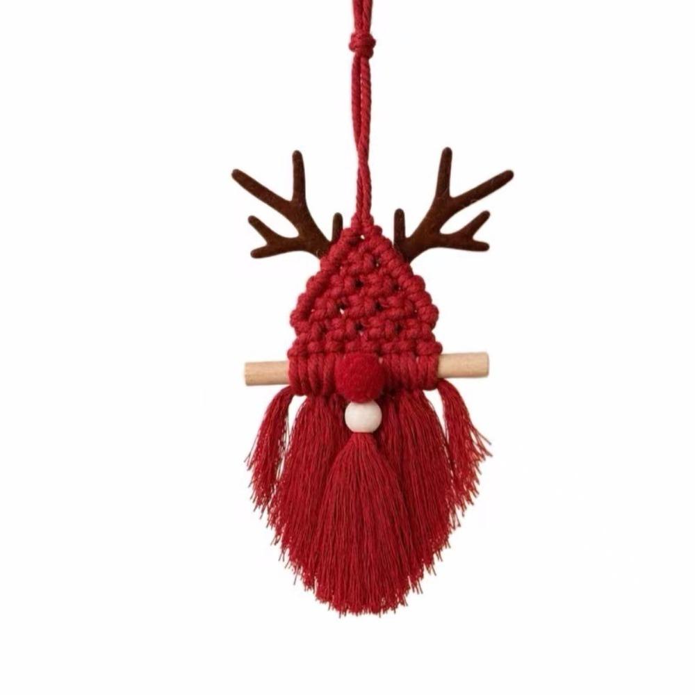 Santa Claus Christmas Tree Tapestry Bohemian Style Cotton Rope Tapestry Living Room