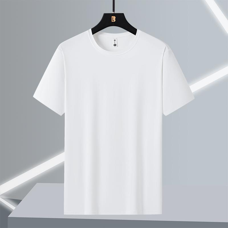 T-shirt Men's Short-sleeved Ice Silk Large Size Round Neck Quick-drying Stretch Short-sleeved T-shirt L-7XL