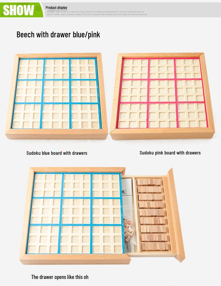 Wooden Sudoku Board: Educational Logic Game for Adults & Kids