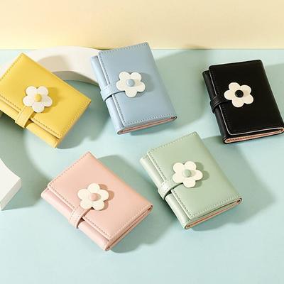 Süße kleine Geldbörse für Mädchen und Damen, Geldfach, Blumen, PU-Leder, Kartenhalter, Münzgeldbörse