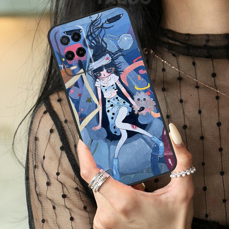 Cartoon Aesthetic Aya Takano Case For Oppo A80 A60 A40 A17 A57 A77 A74 A54 A94 A78 A98 A18 A38 A58 A96 A76 A16 A15 A5 Pro