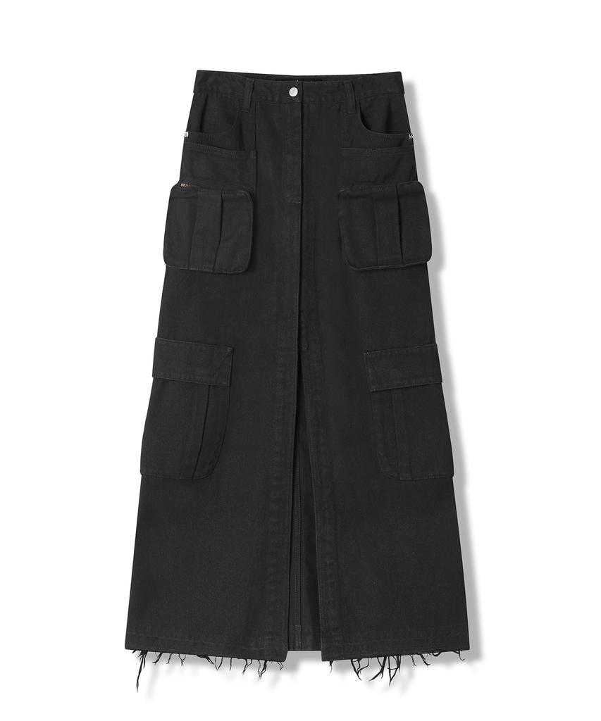 AVANDRESS Evelyn Long Denim Skirt Blue
