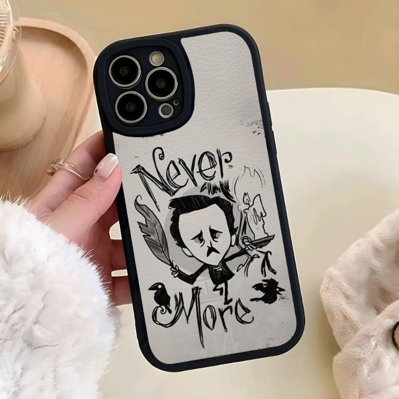 

Edgar Allan Poe Phone Case For Iphone 14 Pro Max 13 12 11 Mini X Xr Xs 8 7 Puls Lambskin Silicone Cover iPhone 7