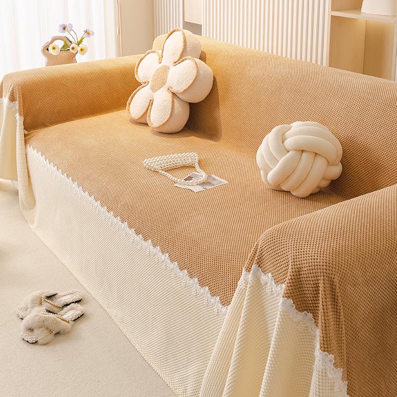 

Nordic Sofa Cover Towel Cloth Universal Anti Scratch Four Seasons Cushion High Sense Soft Protector 180*130cm