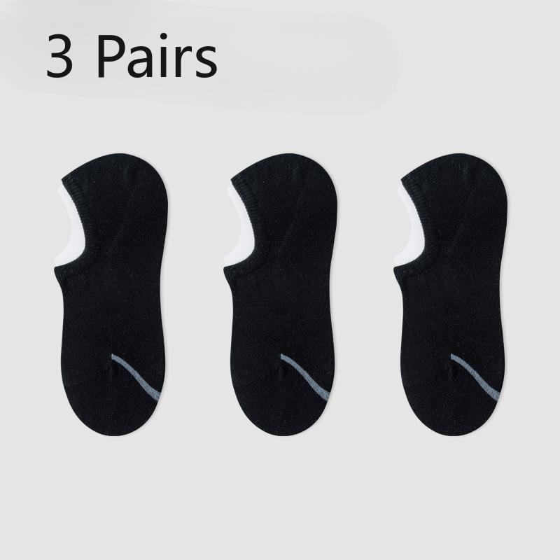 3 Pairs of Essential Oil Socks, Men's Summer Thin Cotton Socks, Antibacterial, Deodorizing, Sweat-absorbing Sports Men's Boneless Boat Socks