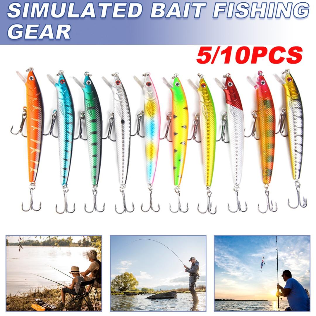 

PDTO Пескарь Рыболовные приманки Приманка 9g/10cm Жесткая приманка Крэнкбейт Бас Снасть Воблер