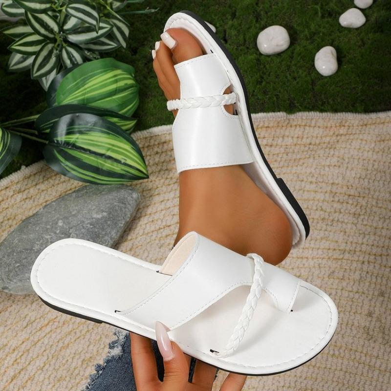 Fashion 2025 Summer Women Flats Casual Sandals Plus Size Clip Toe Beach Slippers Flip Flops Slides Women Slip-On Zapatos De Mujer