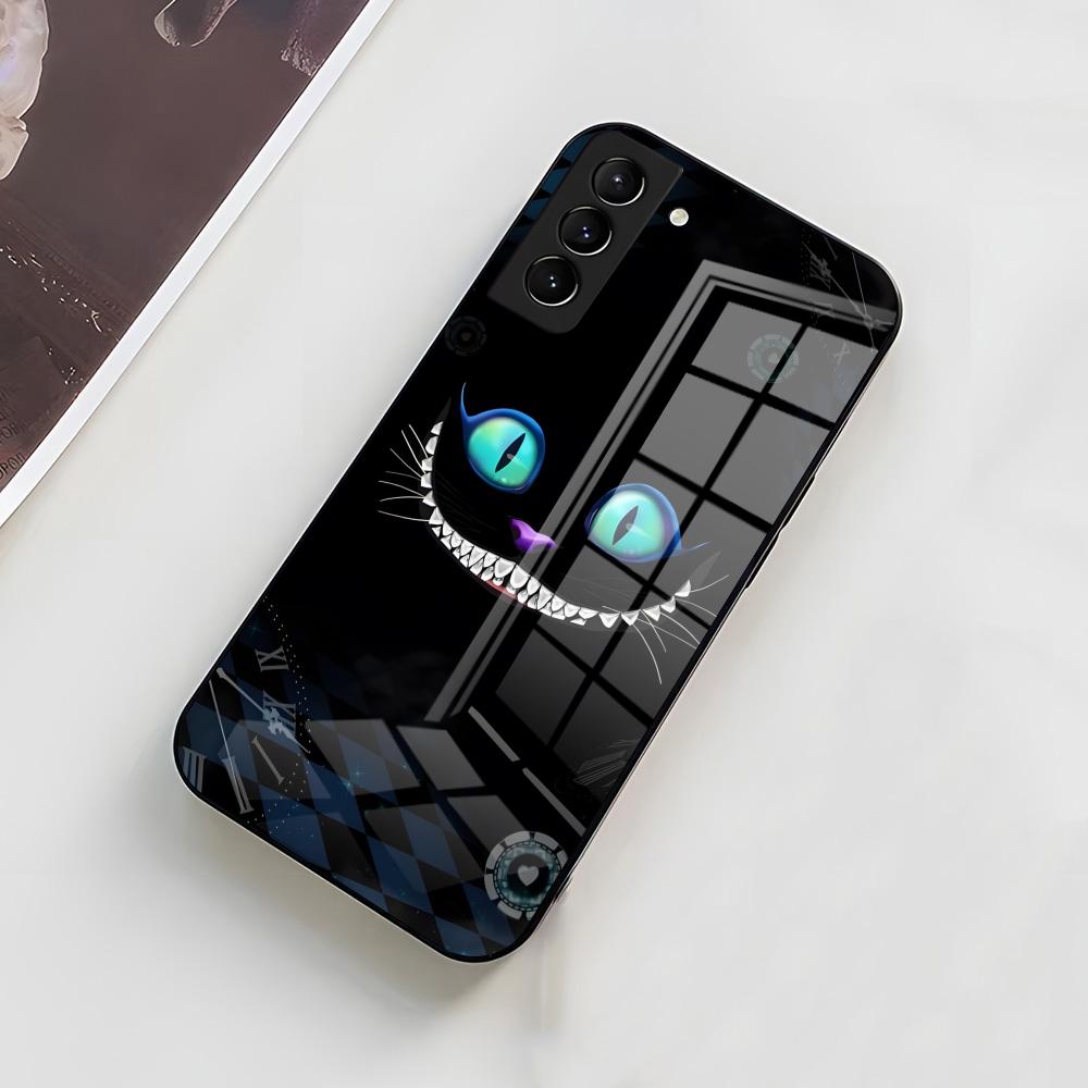 C-Cheshire Cat Cool Phone Case For Samsung A56 A36 A26 A16 A15 A25 A35 A55 A14 A34 A24 A54 Glass Case