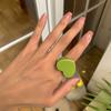 Personality Resin Geometric Ring Temperament Ring New Peach Heart Shaped Ring