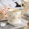 Floral-patterned Mug Ceramic Coffee Cup Retro Patterns Household Tea Cup Afternoon Tea Mugs Coffee Cups Couple's Birthday Gift