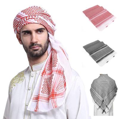 1 Stück Arabisches Kufiya, muslimisches Kopftuch, arabisches Halstuch für Erwachsene, Turban, Hijab, Kopfbedeckung, islamische traditionelle Kostüme, Schal
