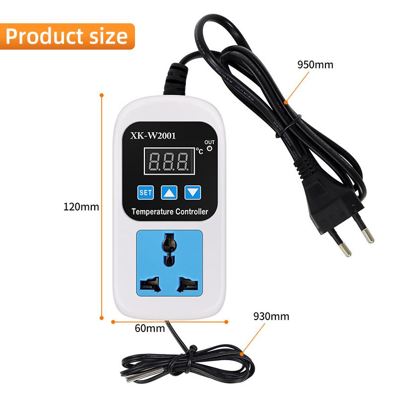 AC 110-220V 10A EU Plug Temperature Humidity Controller Socket Digital Thermostat Regulator Smart Controller with NTC Sensor Digital
